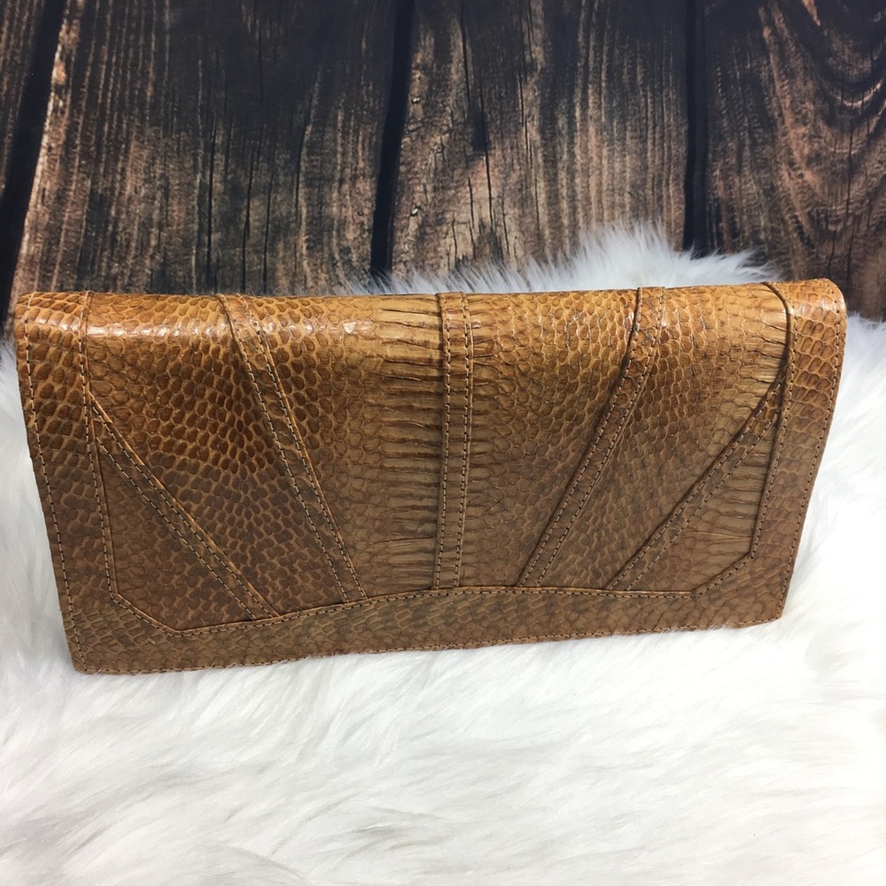 Vintage Womens Cobra Snake Skin Clutch Purse - Picture 2 of 8